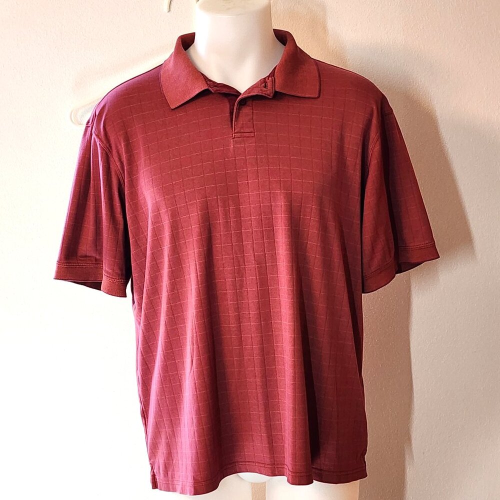 Marc Edwards Men's L Short Sleeve Golf Polo Swift-Dry Checkered EUC #593